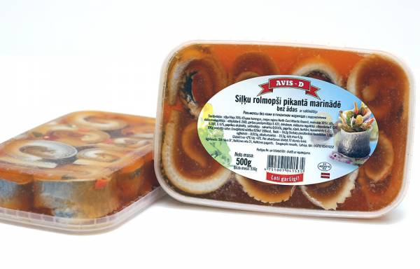 Skinless rollmops in sweet & spicy marinade 500g