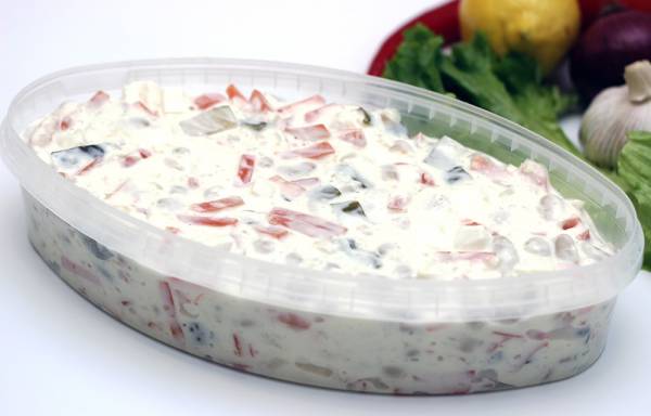 Calamari salad in mayonnaise
